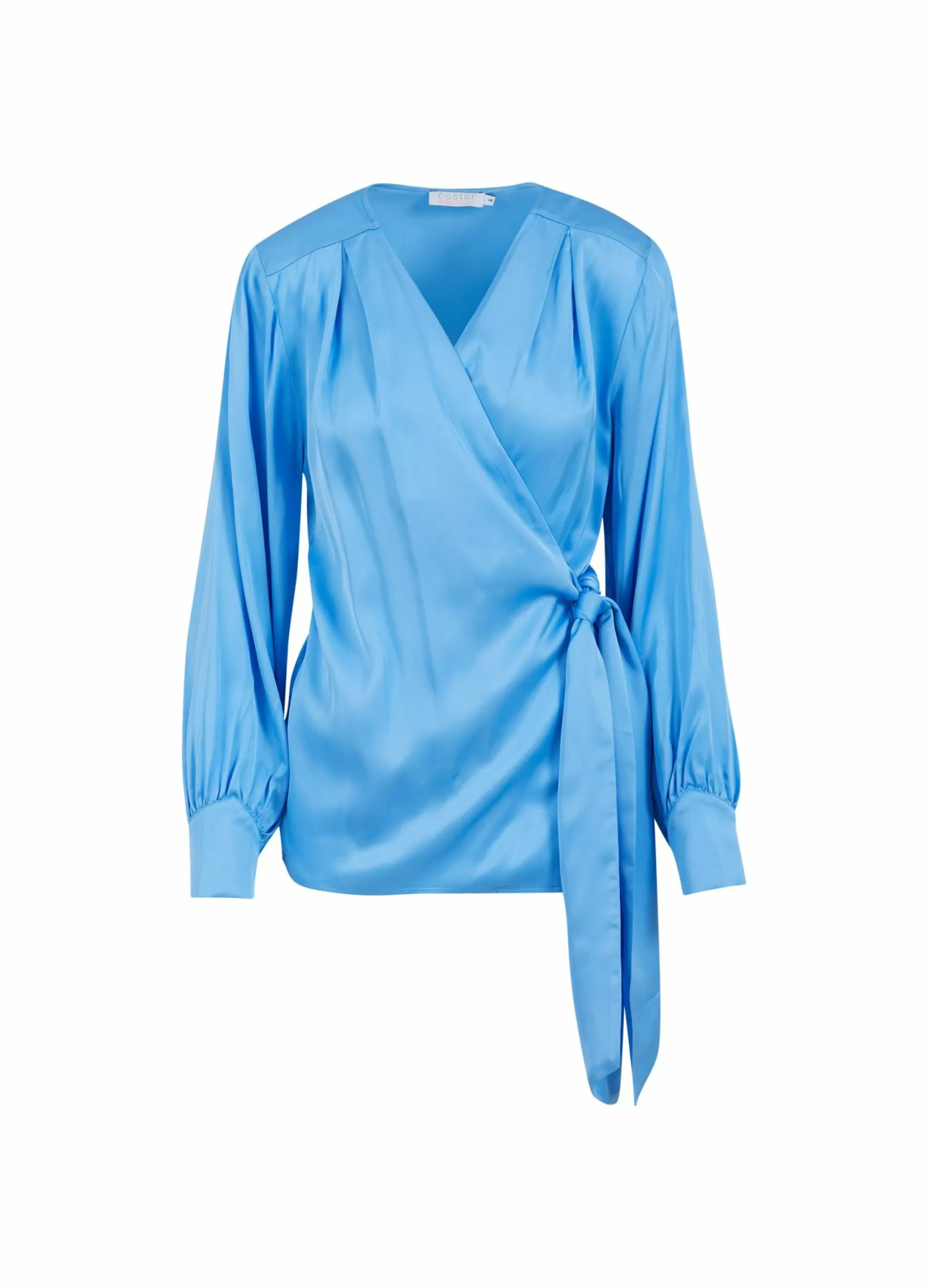 Coster Copenhagen Blouse W. Wrap Effect Sporty Blue Cheap