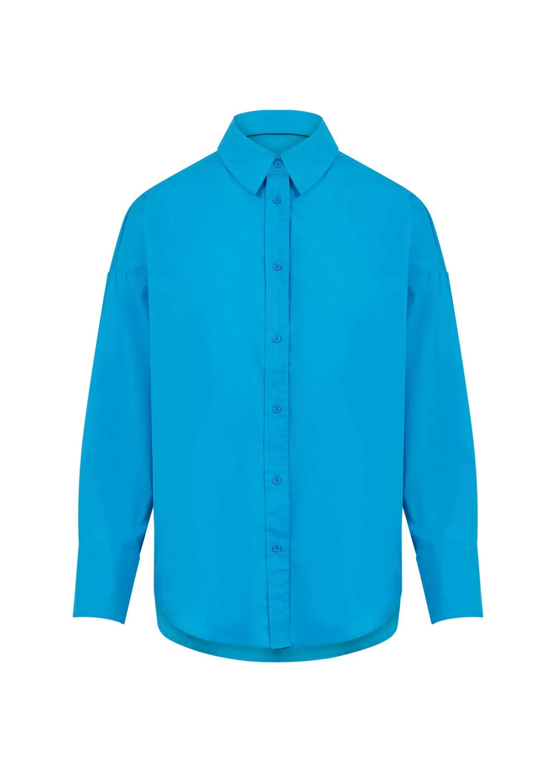Coster Copenhagen Cc Heart Harper Oversized Cotton Shirt Ocean Blue New