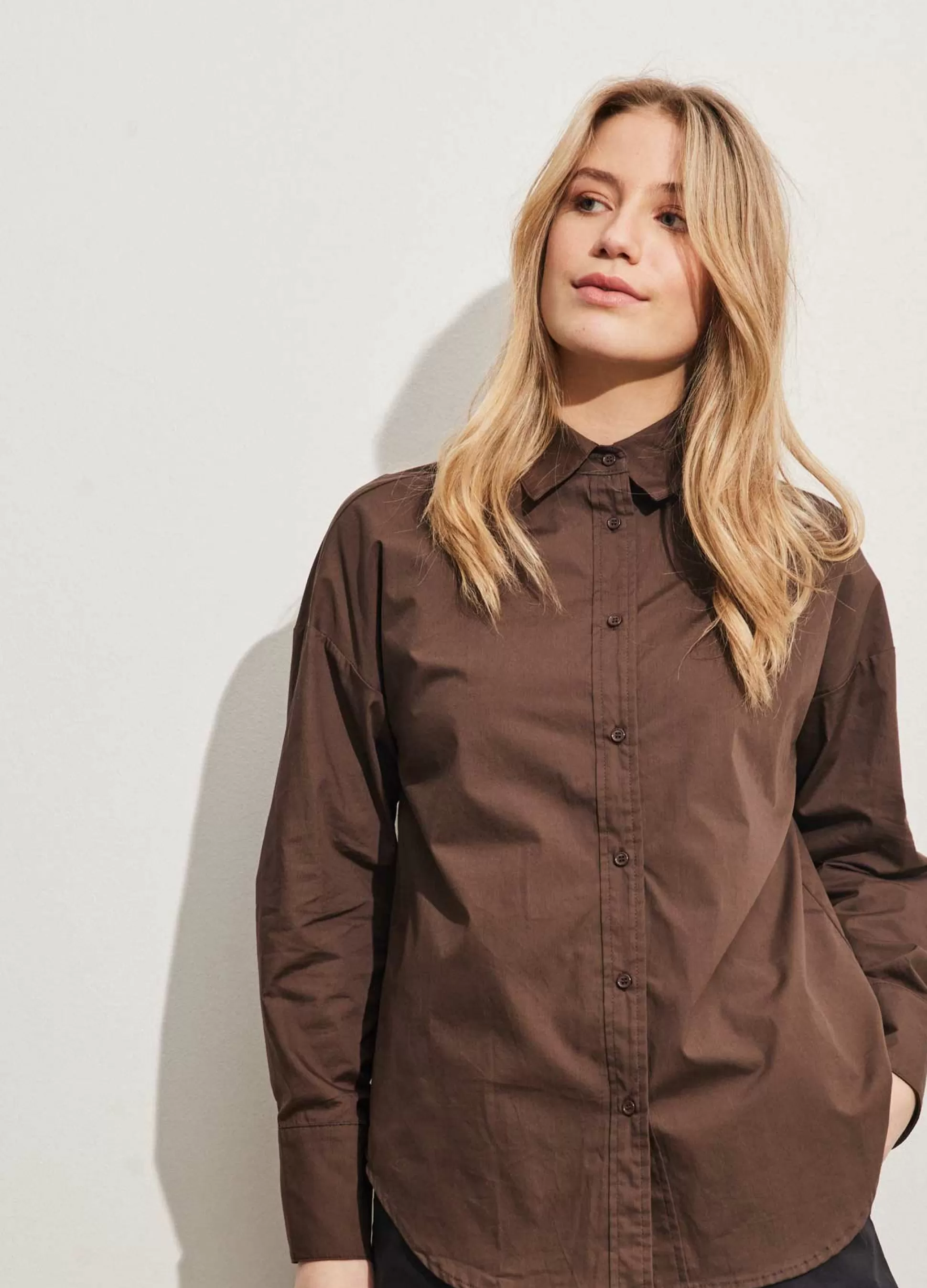 Coster Copenhagen Cc Heart Harper Oversized Cotton Shirt Coffee Cheap