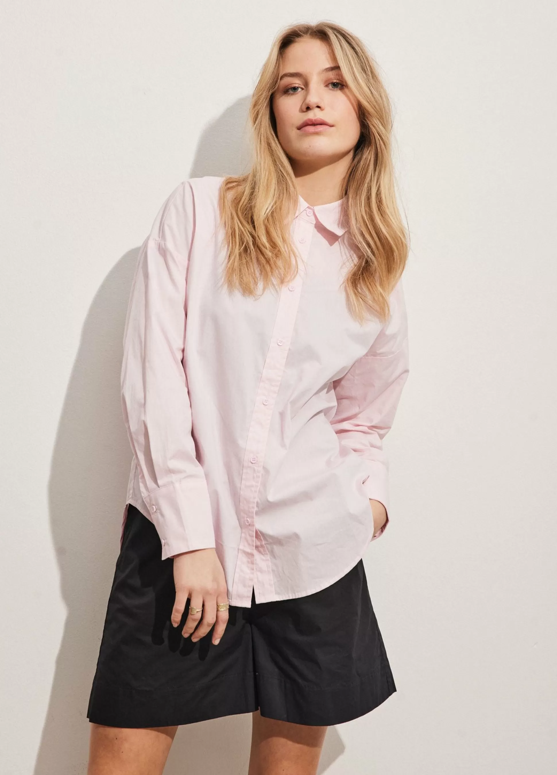 Coster Copenhagen Cc Heart Harper Oversized Cotton Shirt Daisy Pink Store