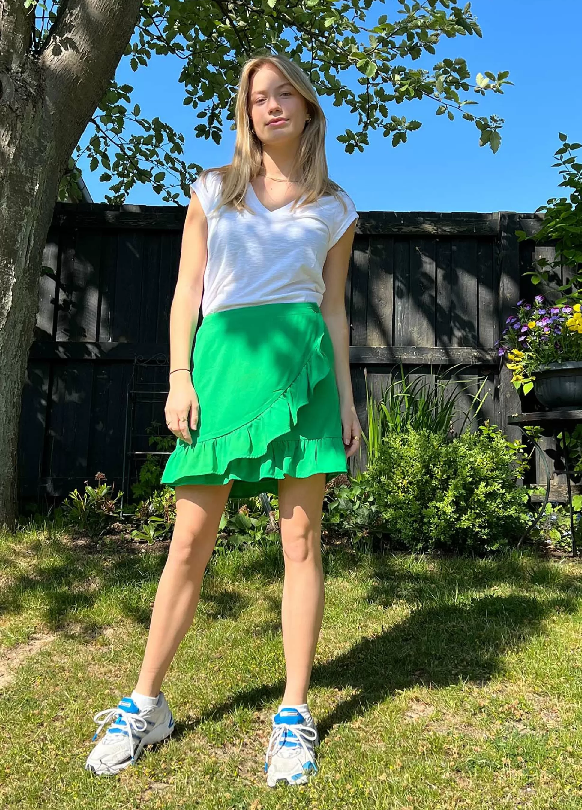 Coster Copenhagen Cc Heart Holly Skirt W. Ruffles Emerald Green Shop