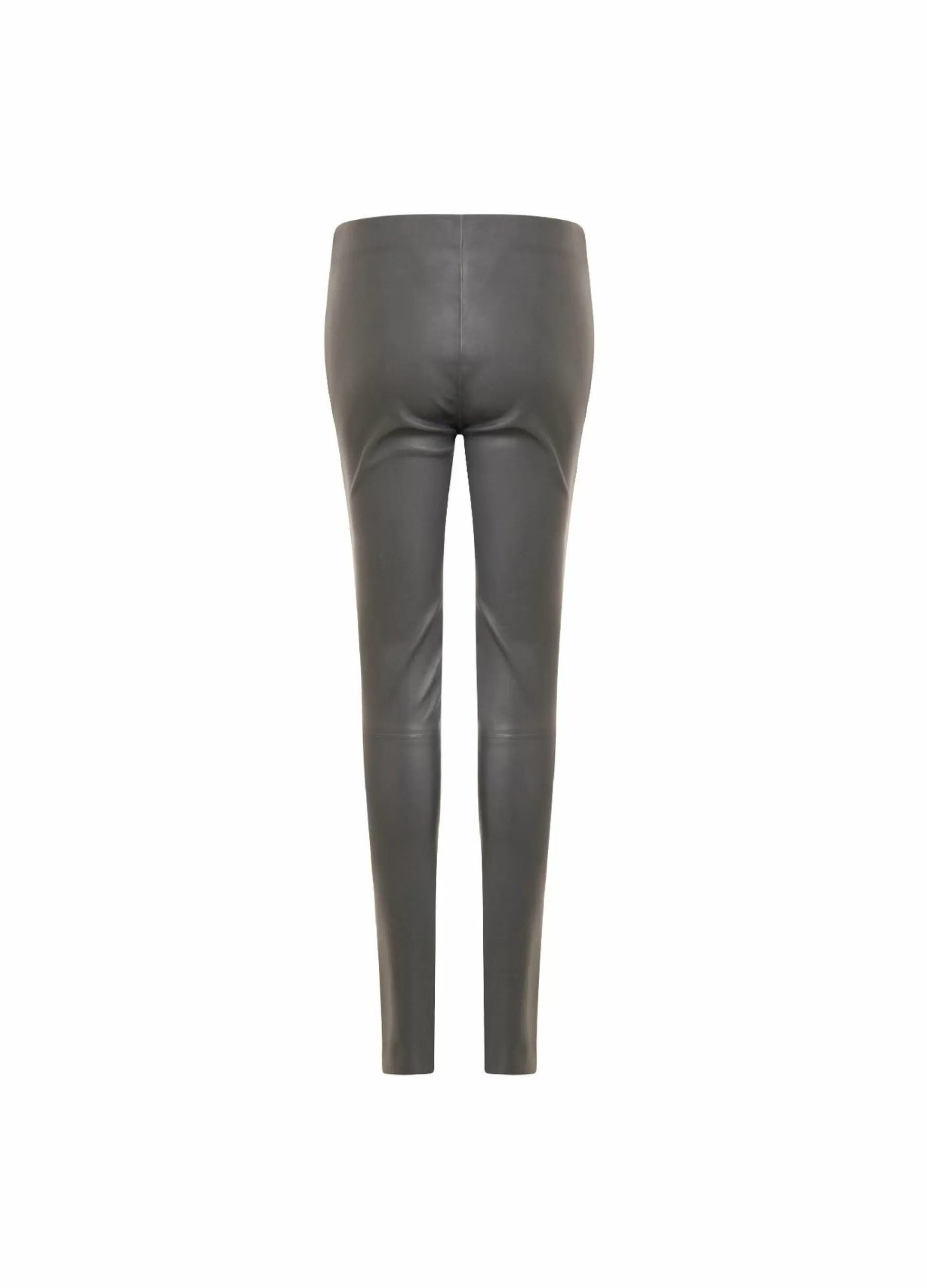Coster Copenhagen Cc Heart Leather Leggings In Ankle Length Grey Mud Store