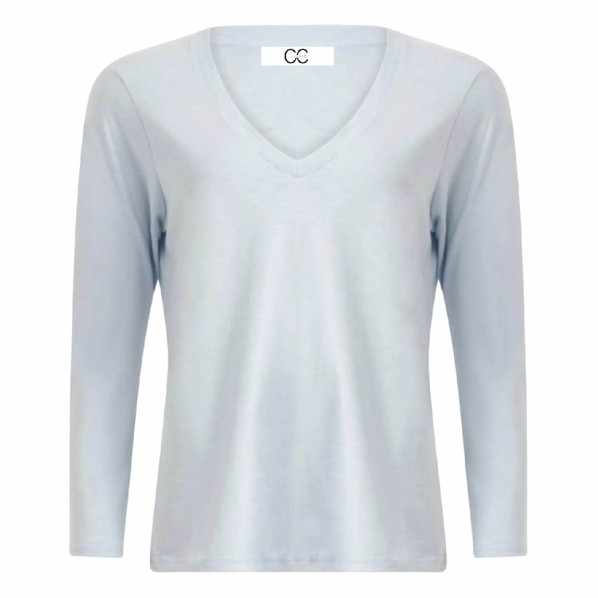 Coster Copenhagen Cc Heart Long Sleeve V-Neck T-Shirt Powder Blue Sale