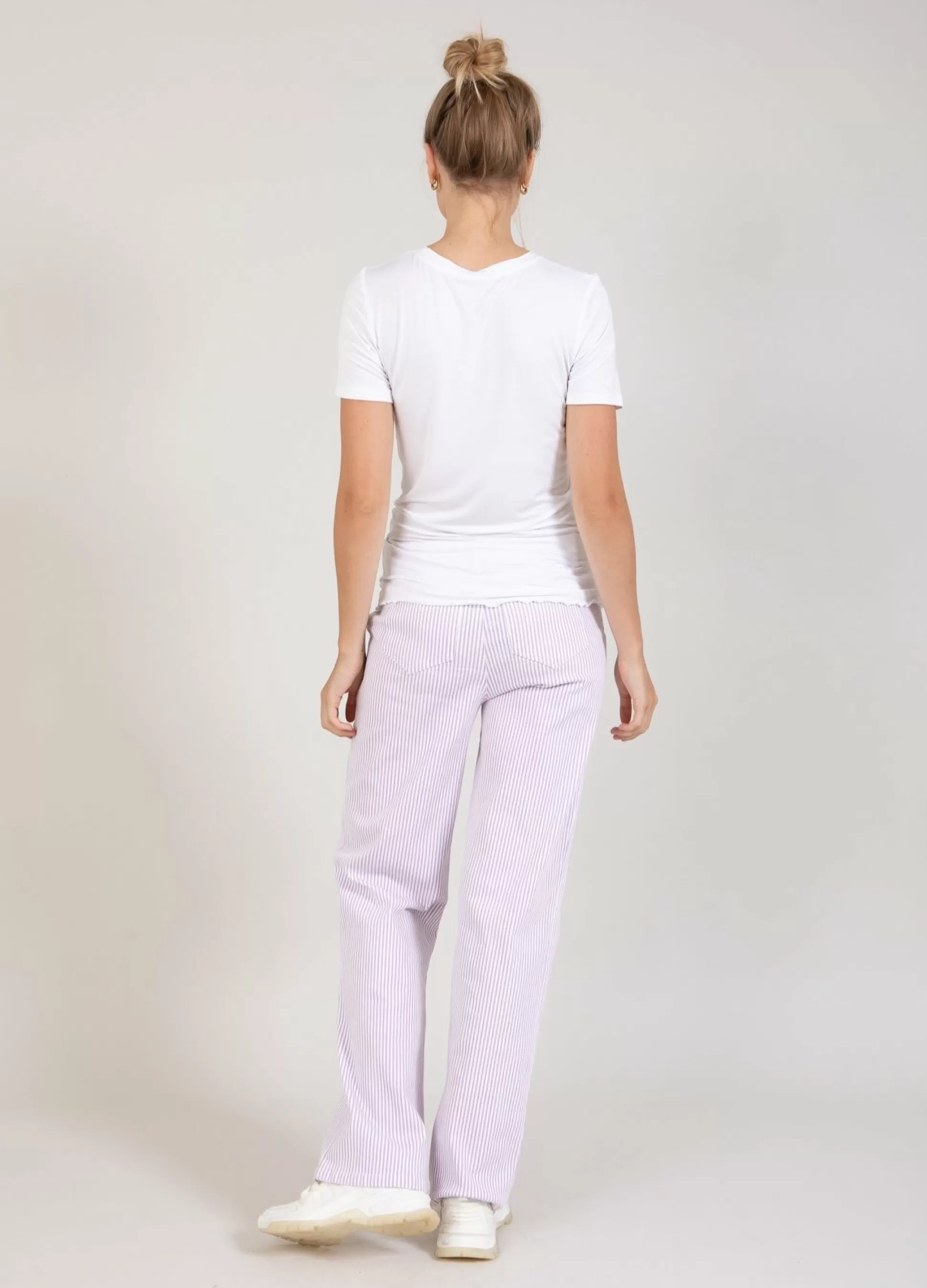Coster Copenhagen Cc Heart Mathilde Striped Trousers Off White/Purple Stripe Online