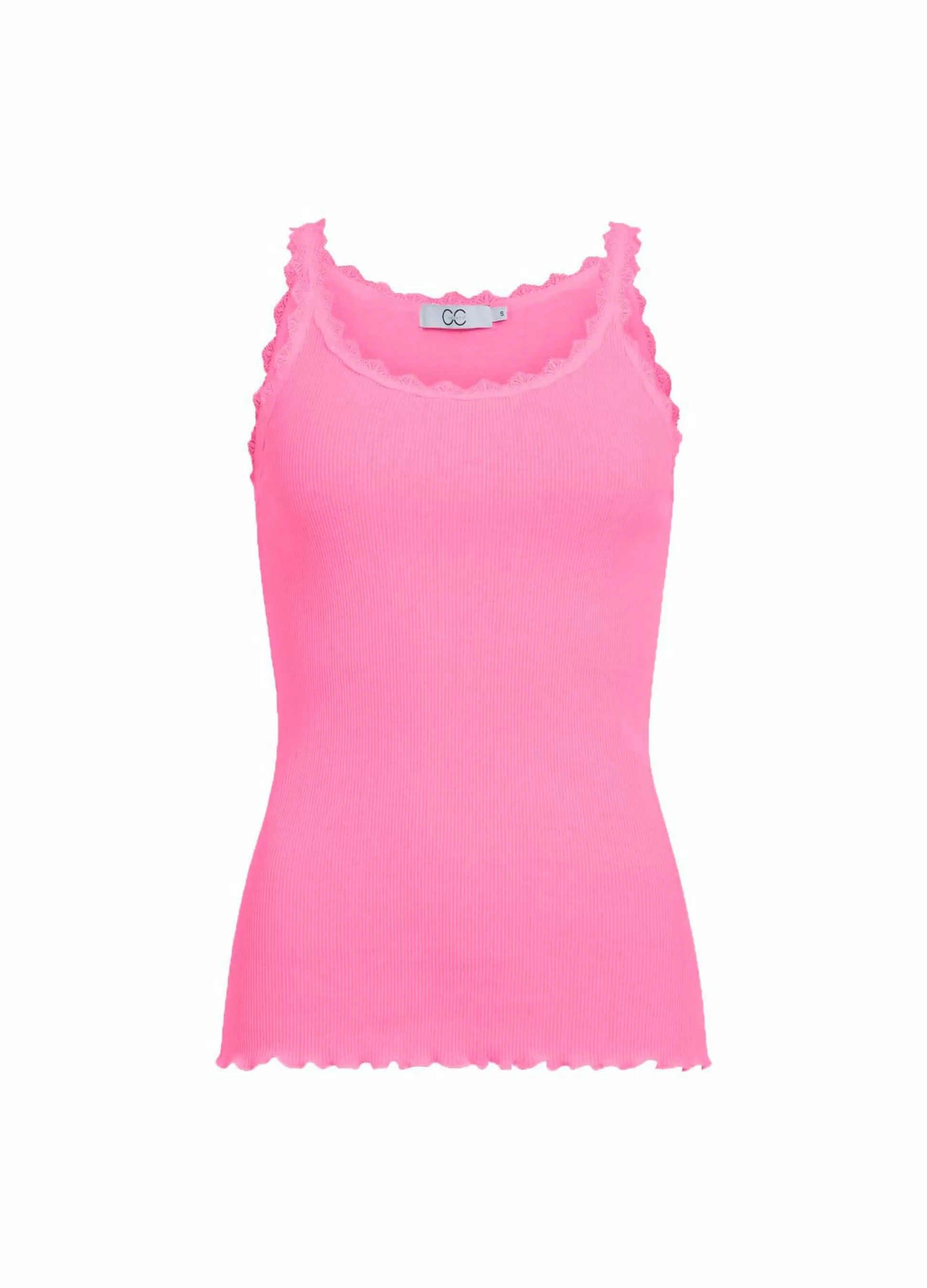 Coster Copenhagen Cc Heart Silk Camisole With Lace Candyfloss Cheap