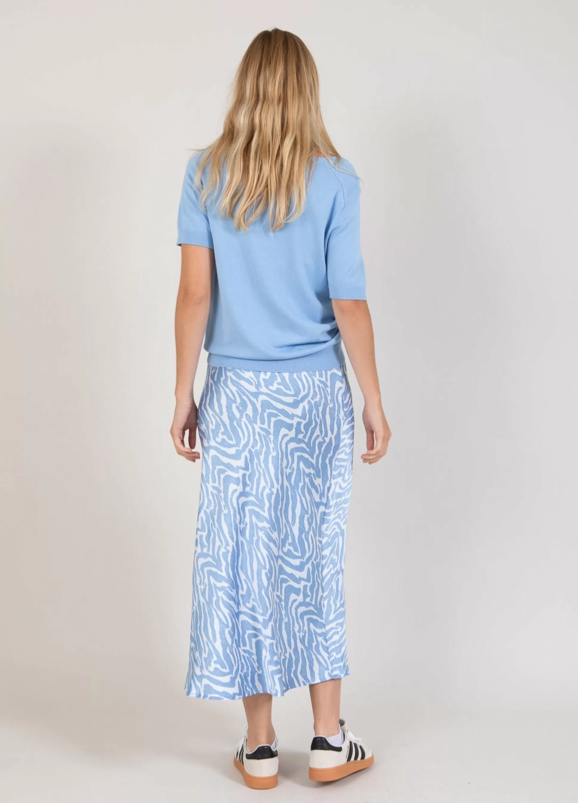 Coster Copenhagen Cc Heart Skyler Mid Length Printed Skirt Light Blue Animal Online