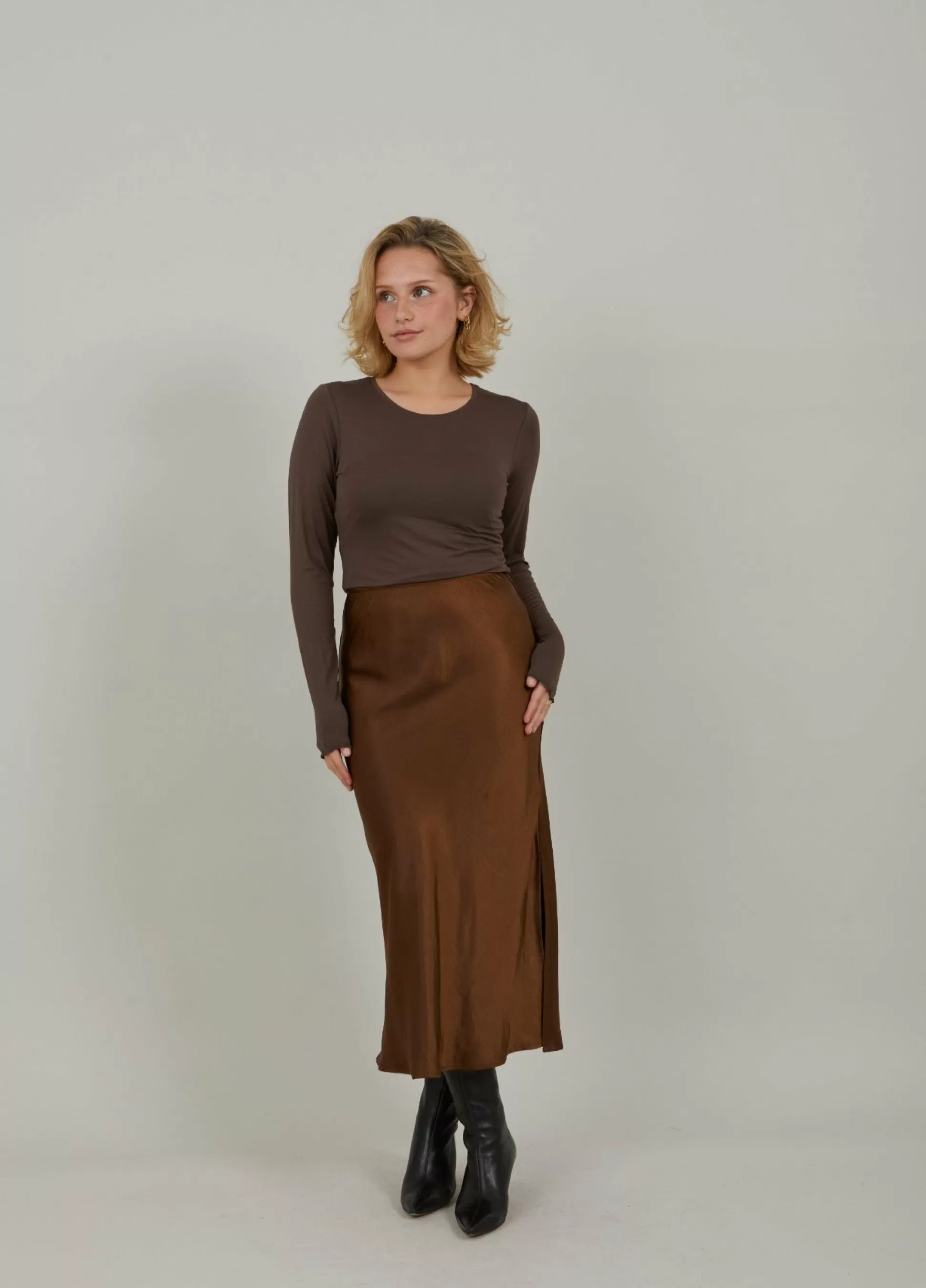 Coster Copenhagen Cc Heart Skyler Midi-Length Skirt Autumn Brown Shop