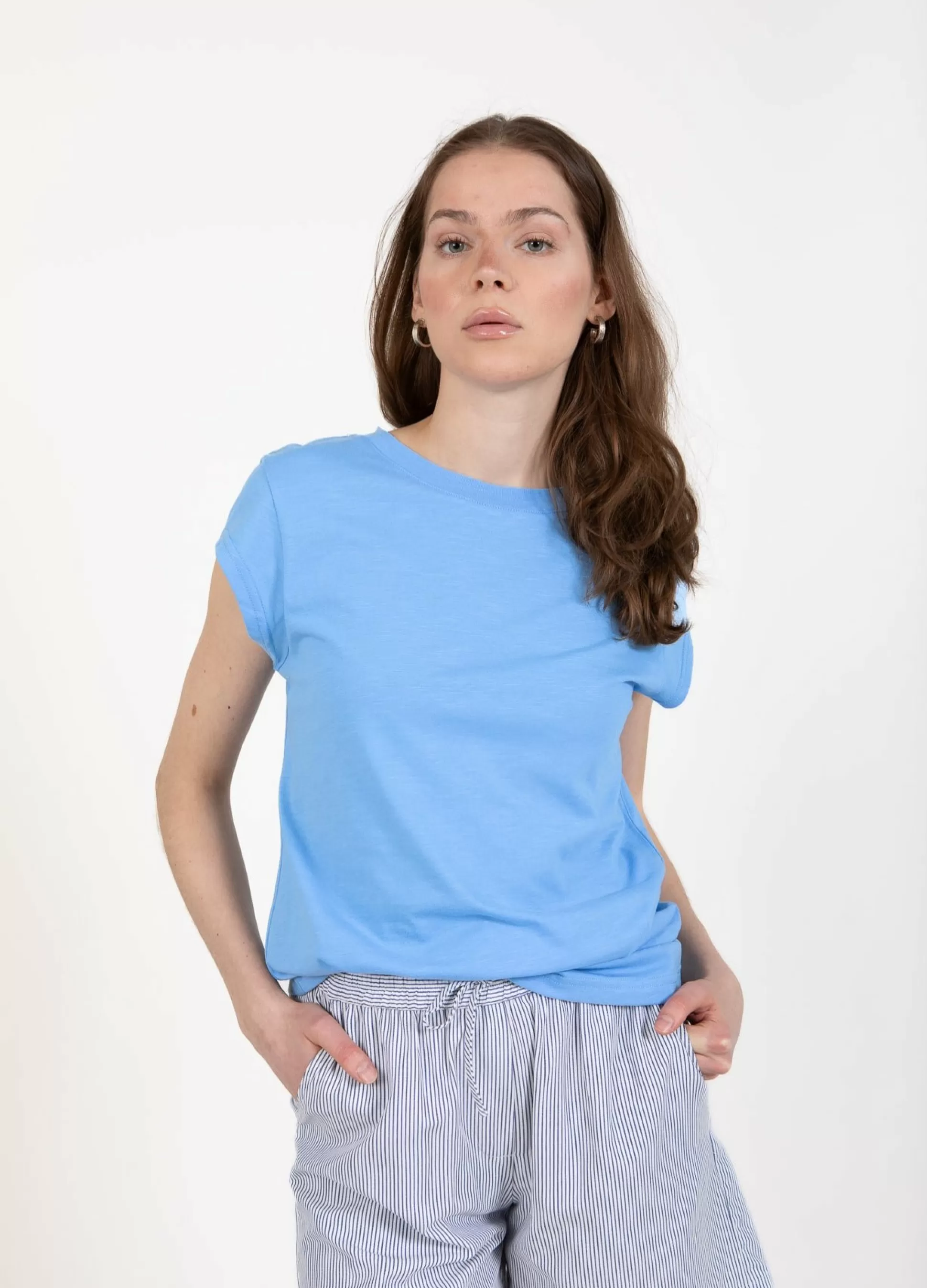 Coster Copenhagen Cc Heart T-Shirt Bright Sky Blue Store