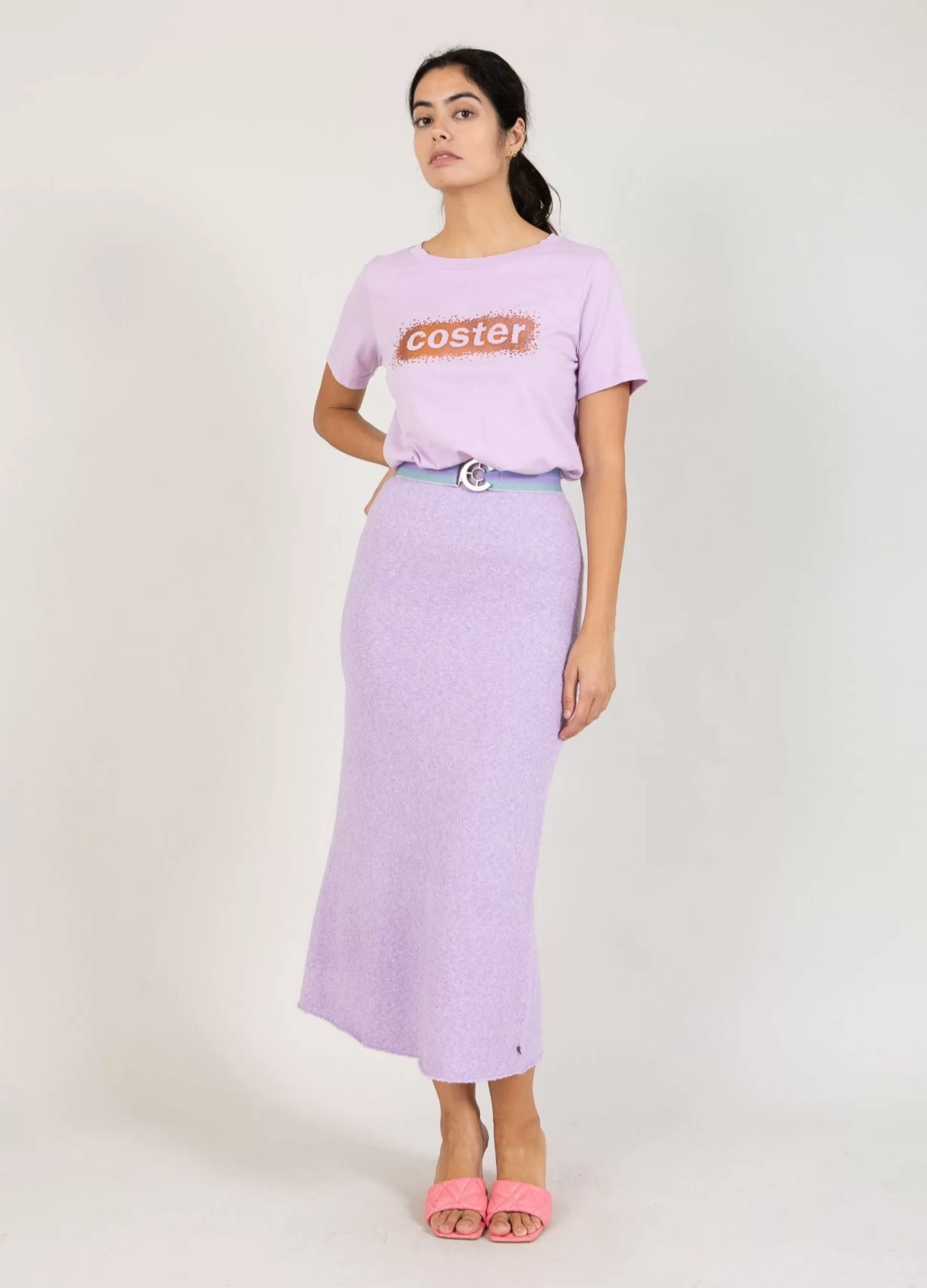 Coster Copenhagen Logo Belt Lavender Stripes Fashion