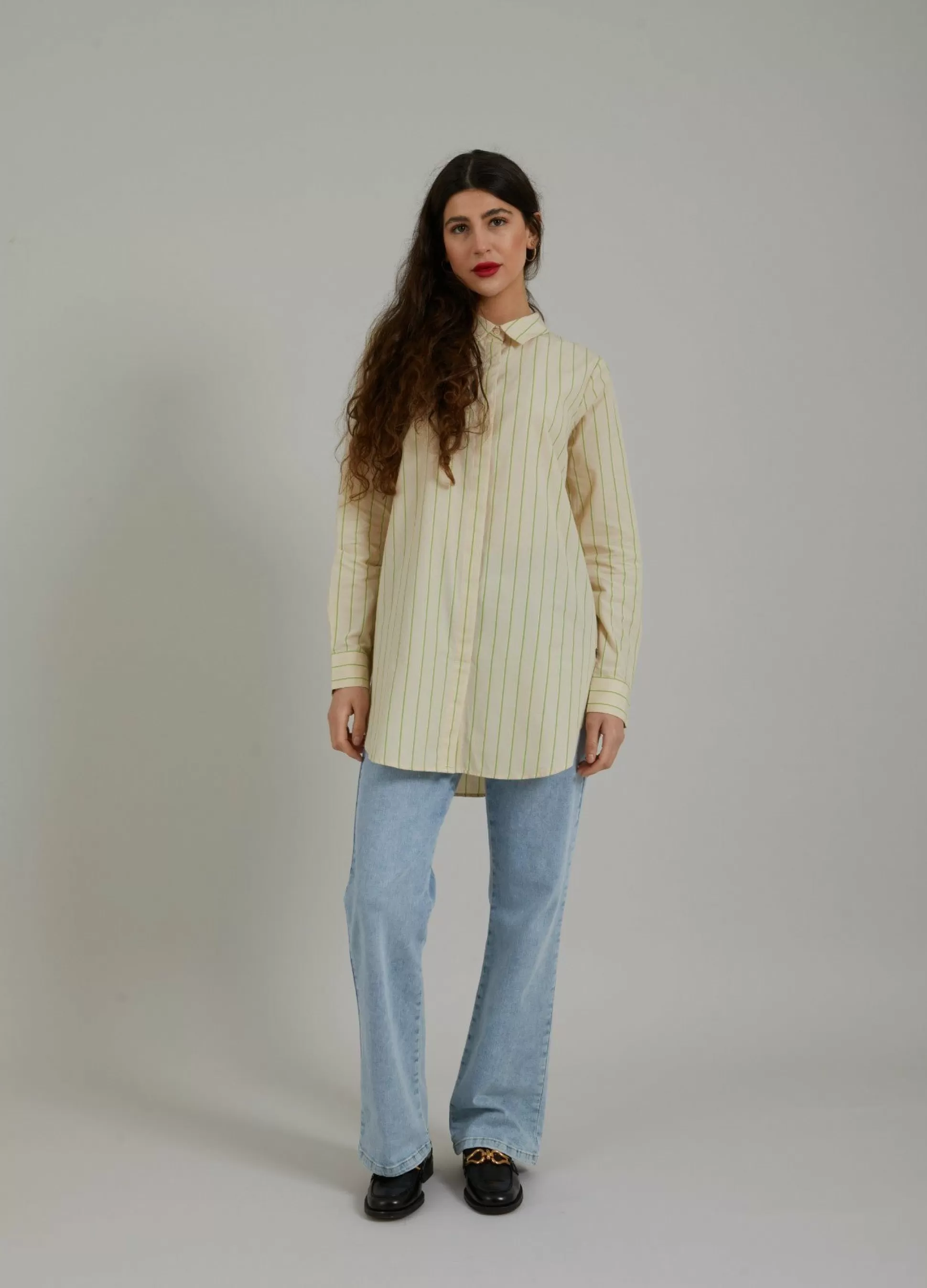 Coster Copenhagen Long Shirt W. Thin Stripes Best