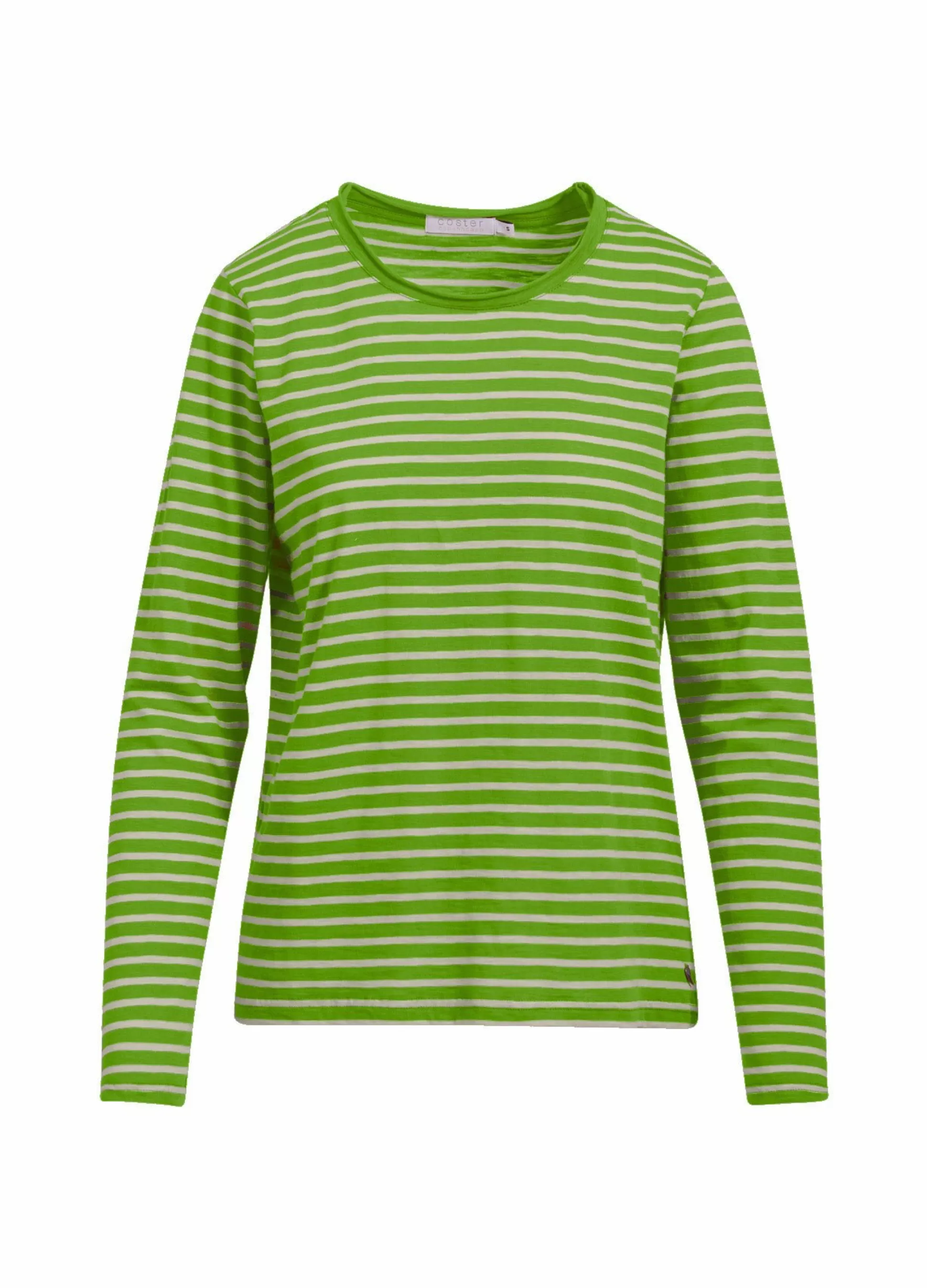 Coster Copenhagen Long Sleeve T-Shirt W. Stripes Flash Green Cream Stripe Outlet