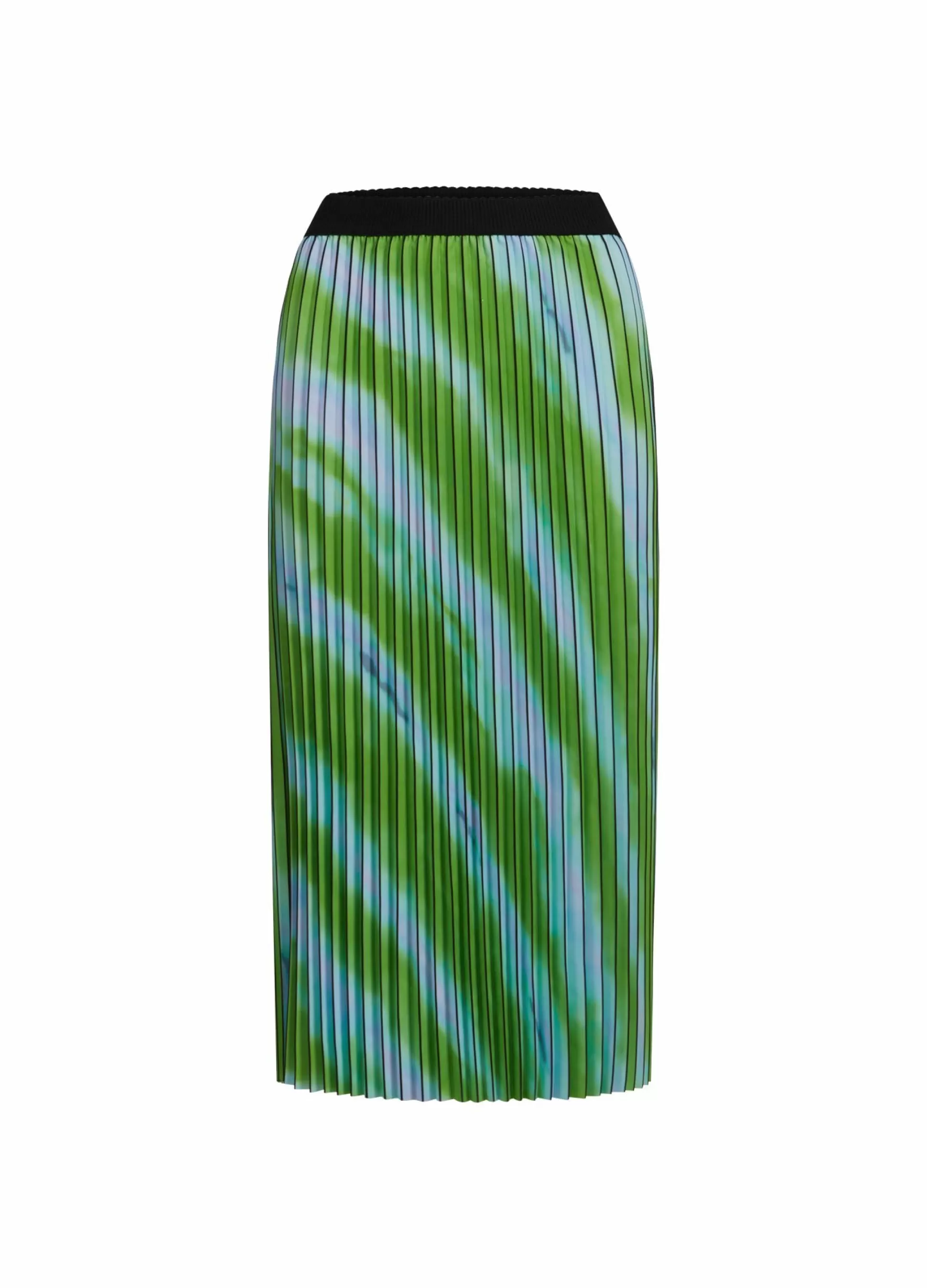 Coster Copenhagen Pleated Skirt W. Faded Stripe Print Outlet