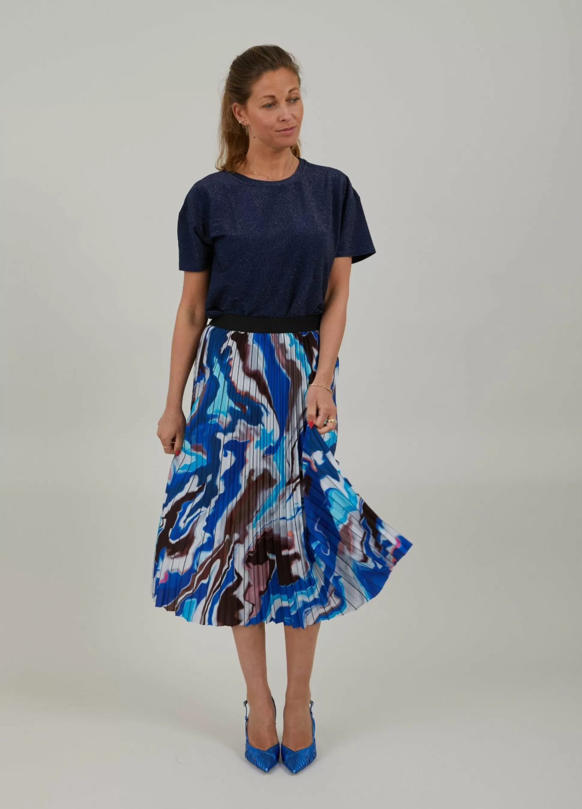 Coster Copenhagen Plisse Skirt With Print Clearance