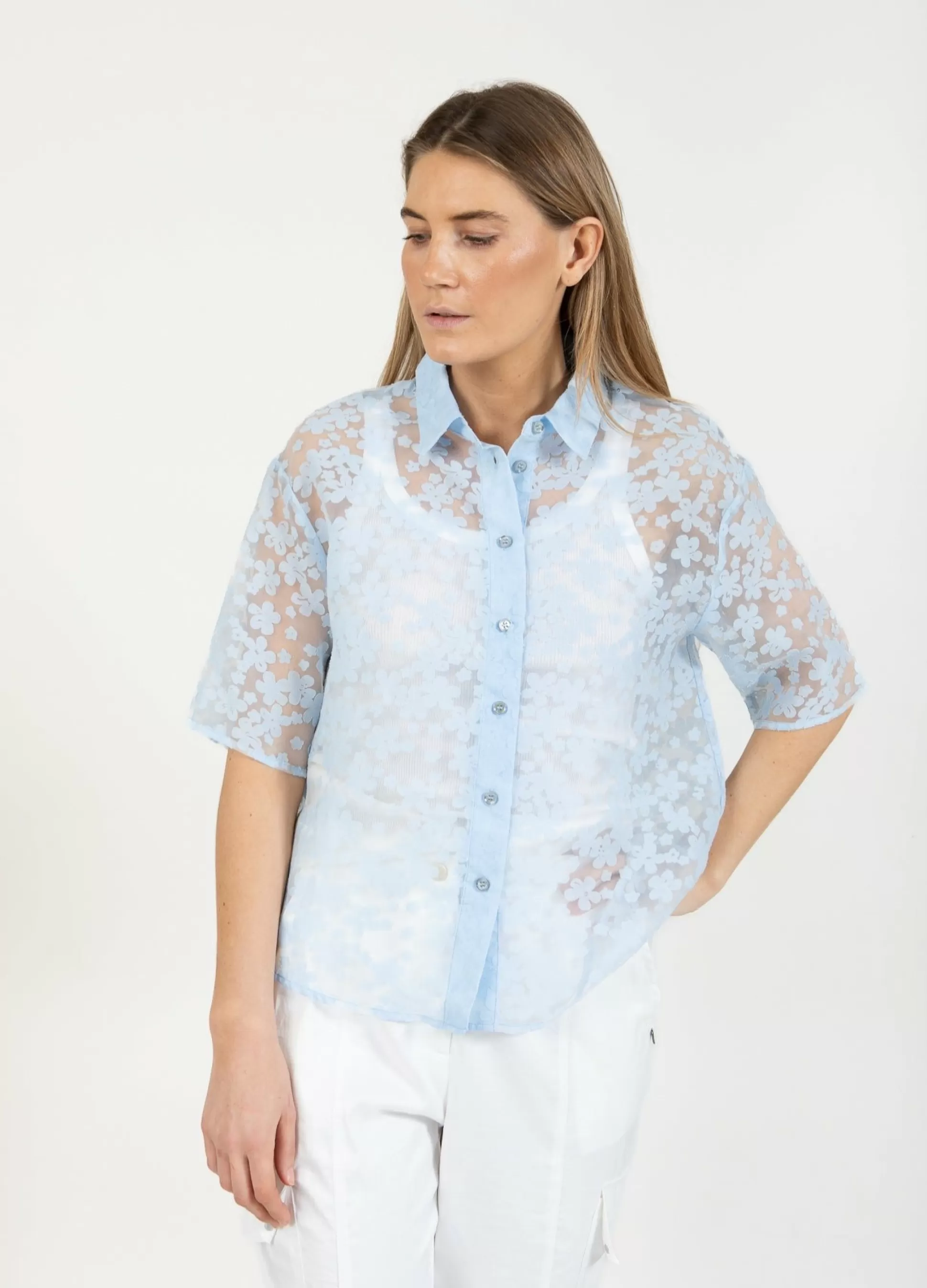 Coster Copenhagen Sheer Shirt With Flowers Cheap