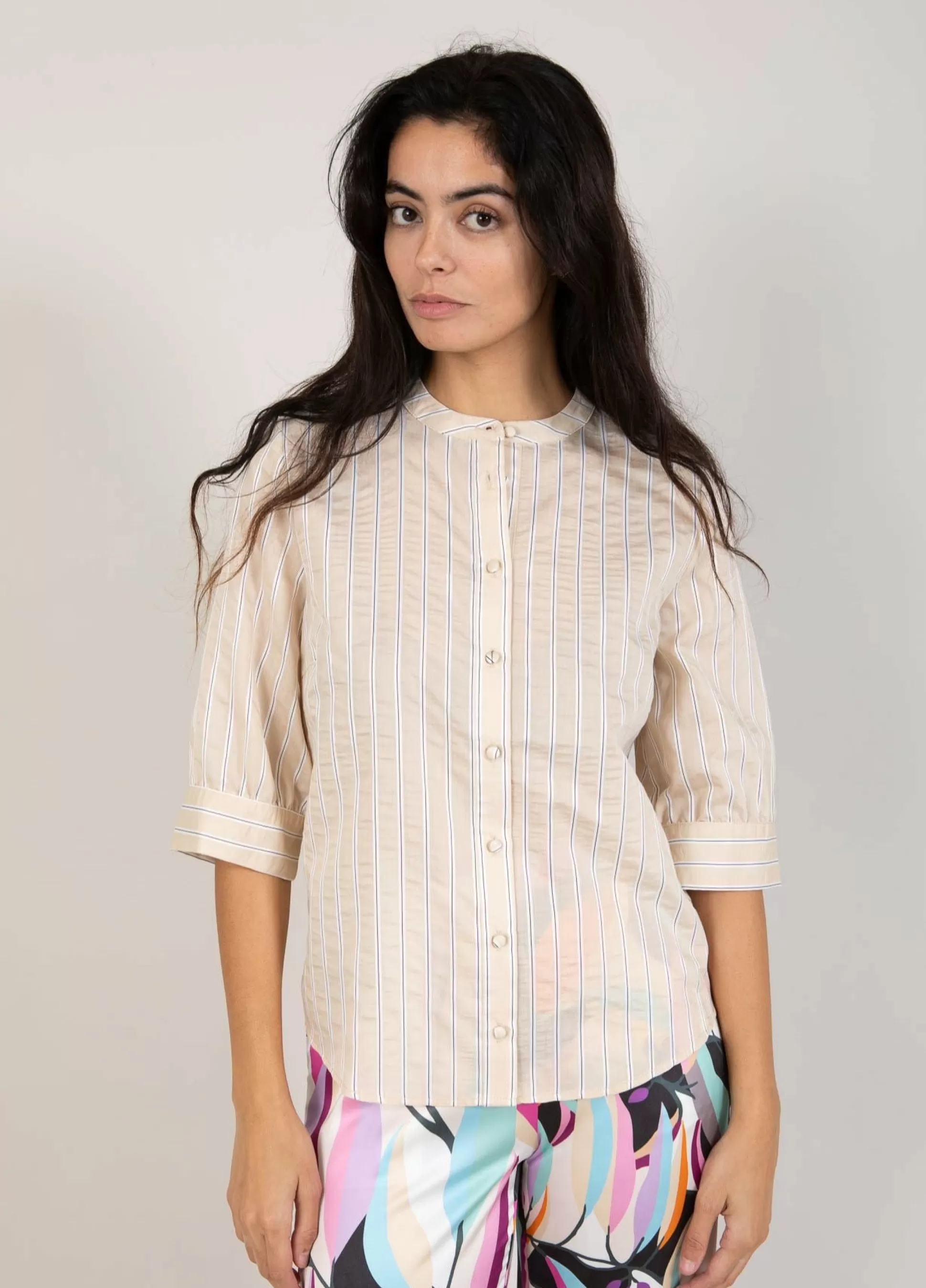 Coster Copenhagen Shirt In Beige Stripe Best Sale