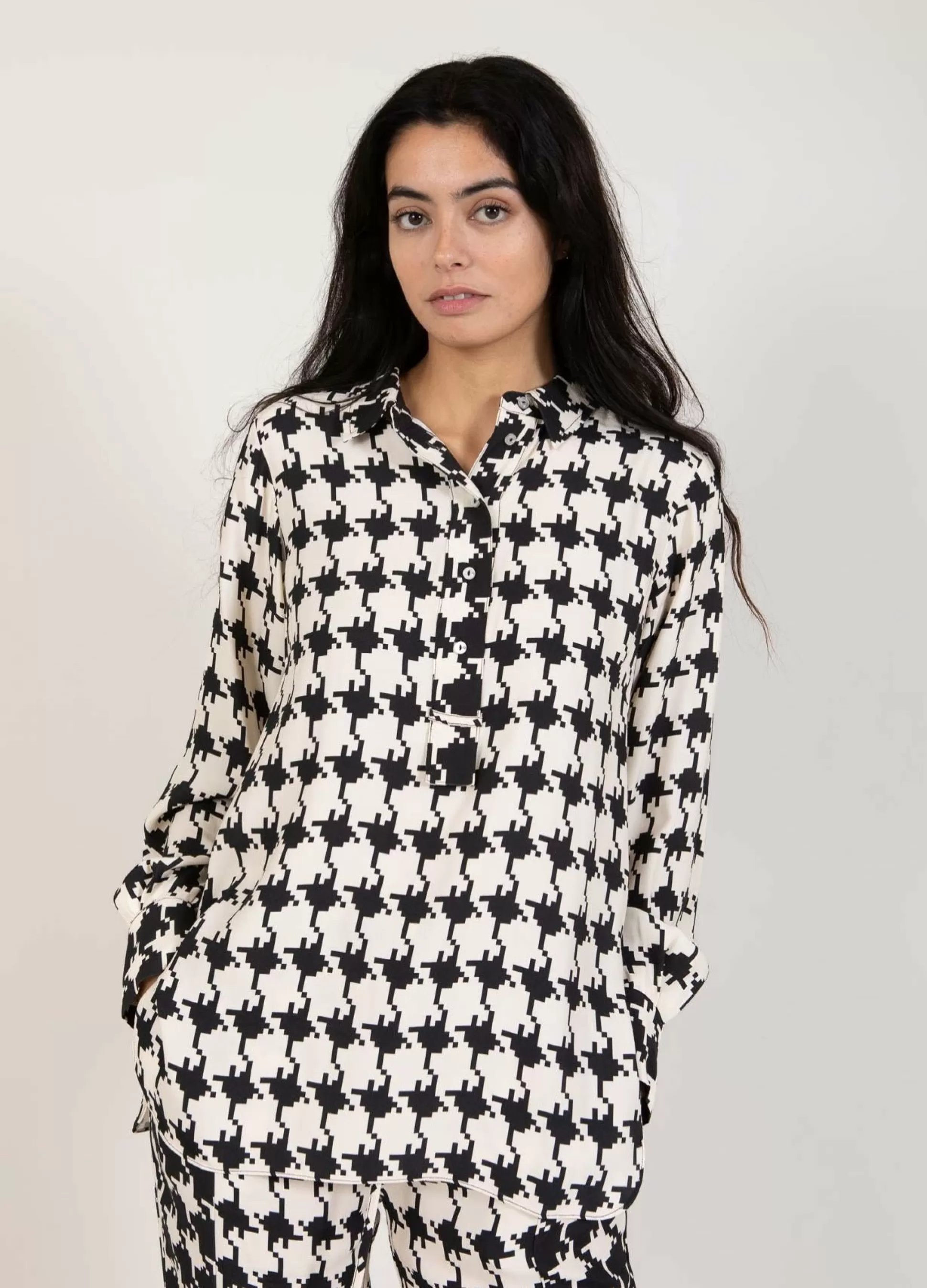 Coster Copenhagen Shirt In Houndstooth Mix Print Fashion
