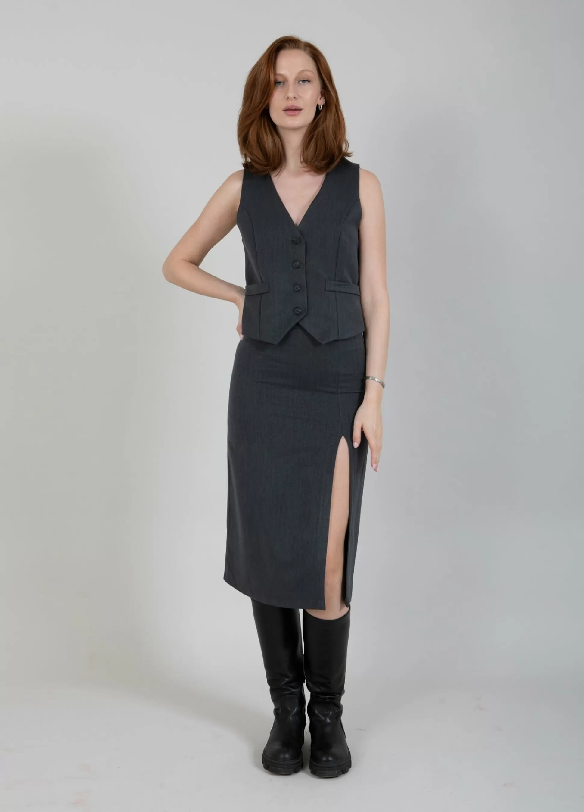 Coster Copenhagen Skirt In Grey Melange Online