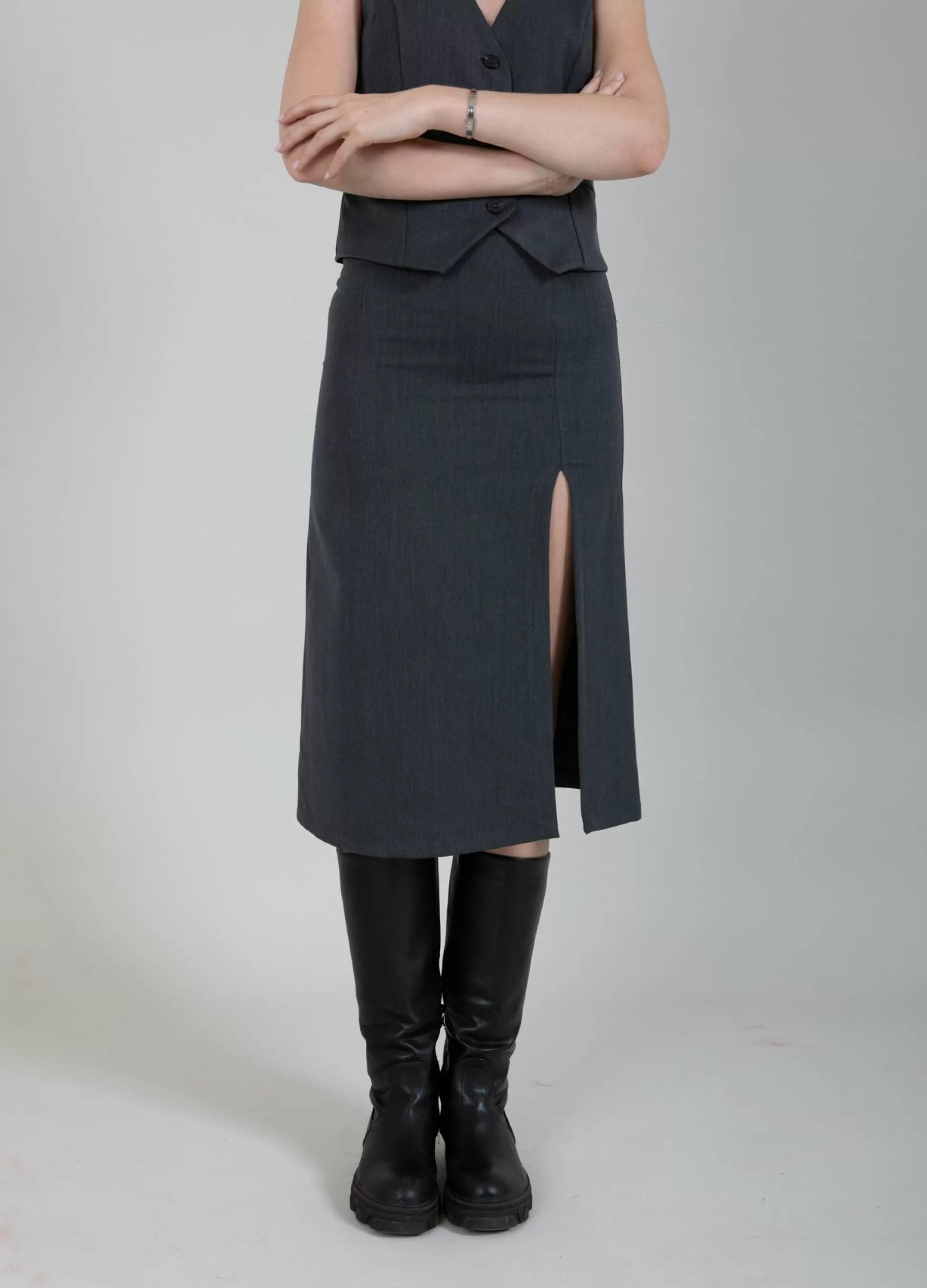 Coster Copenhagen Skirt In Grey Melange Online