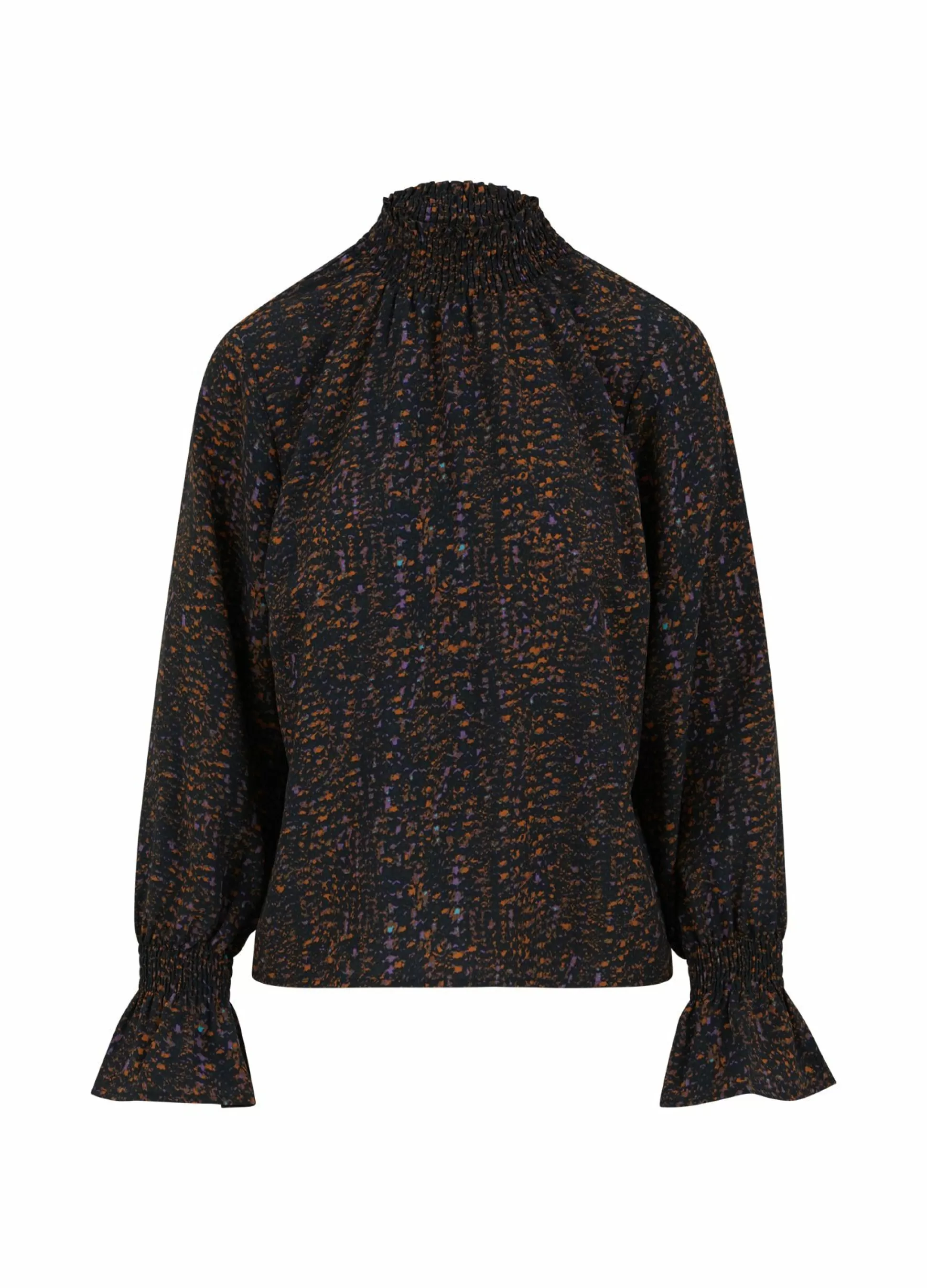 Coster Copenhagen Smock Blouse Splash Print Black New