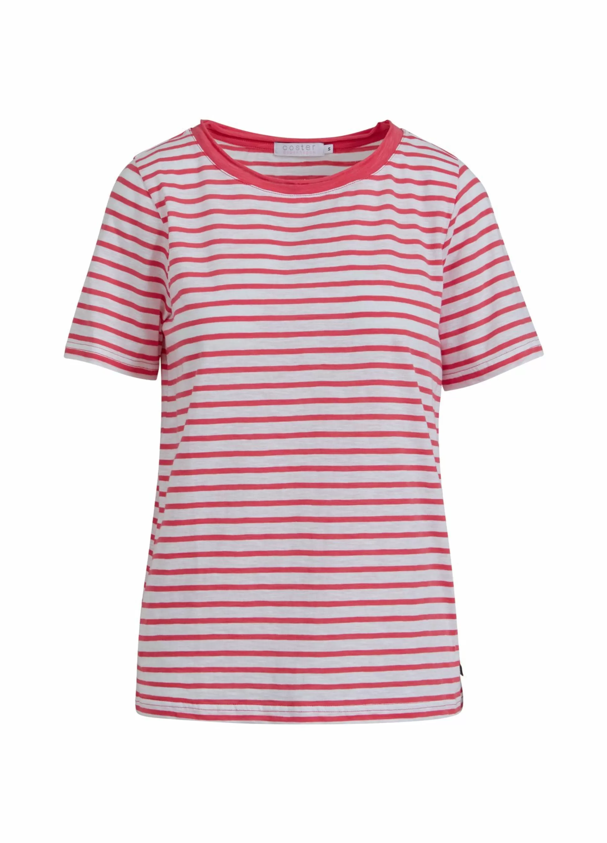 Coster Copenhagen T-Shirt W. Stripes Intense Pink Stripe Outlet