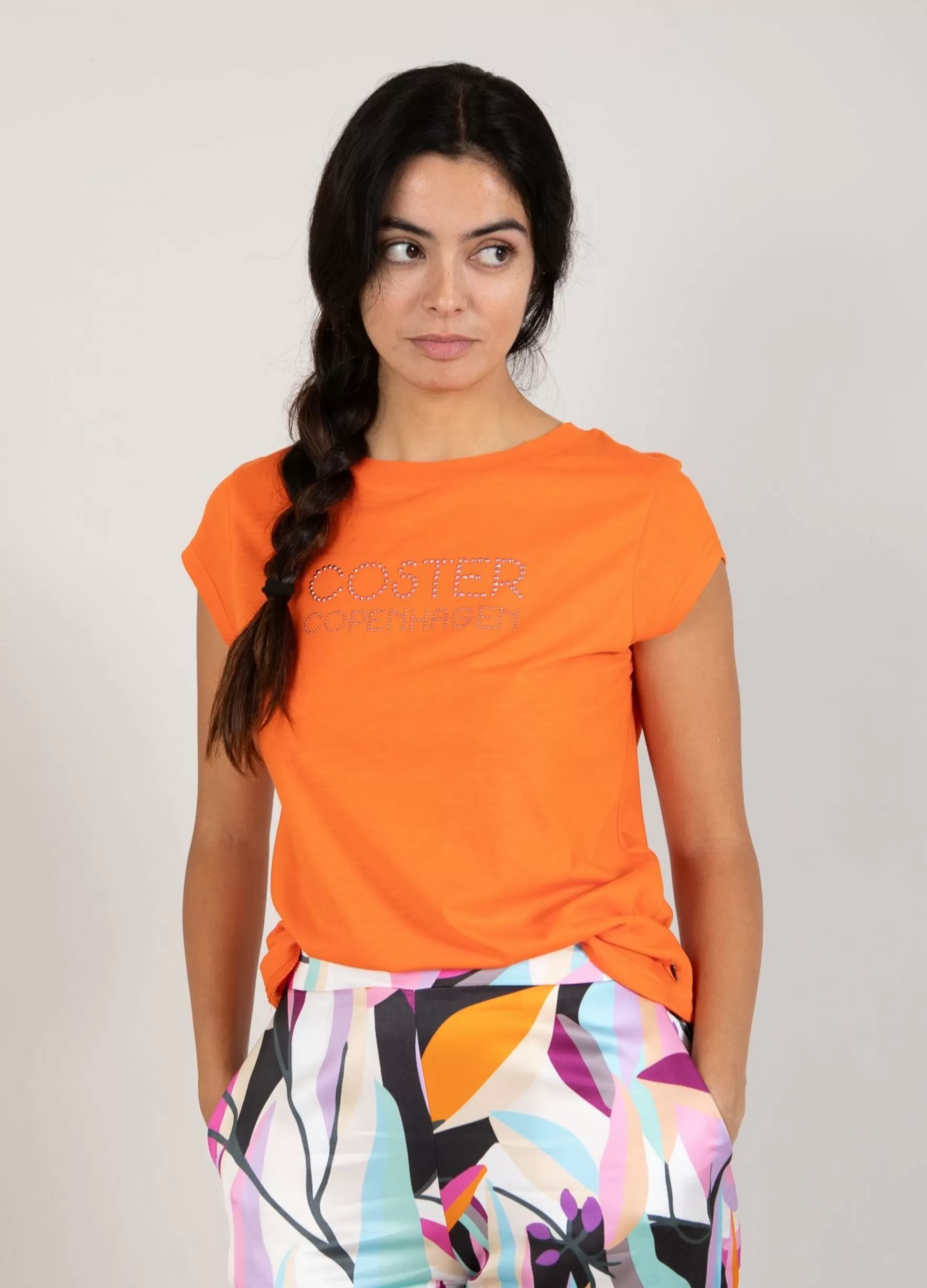 Coster Copenhagen T-Shirt With Coster Logo In Studs Mandarin Best