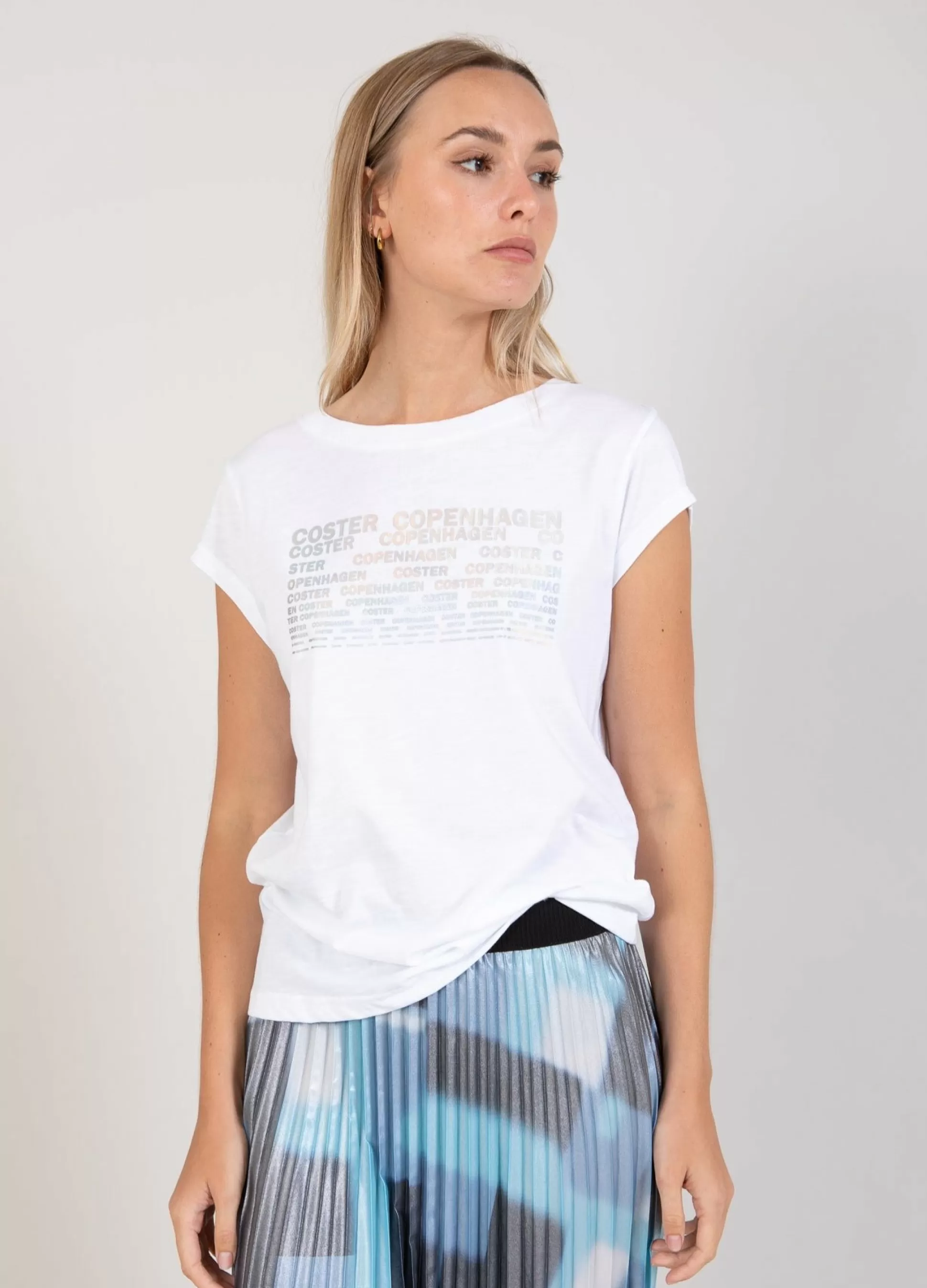 Coster Copenhagen T-Shirt With Coster Print White Clearance