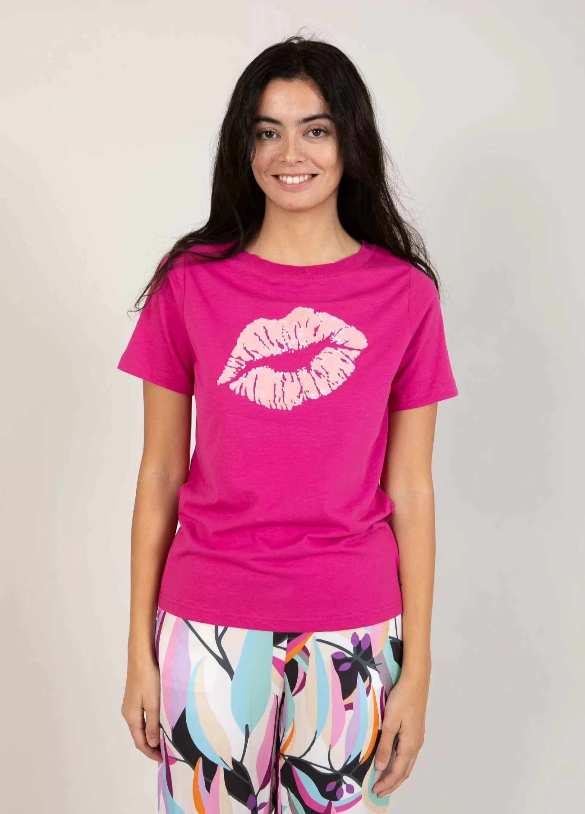 Coster Copenhagen T-Shirt With Kissing Lips Berry Store