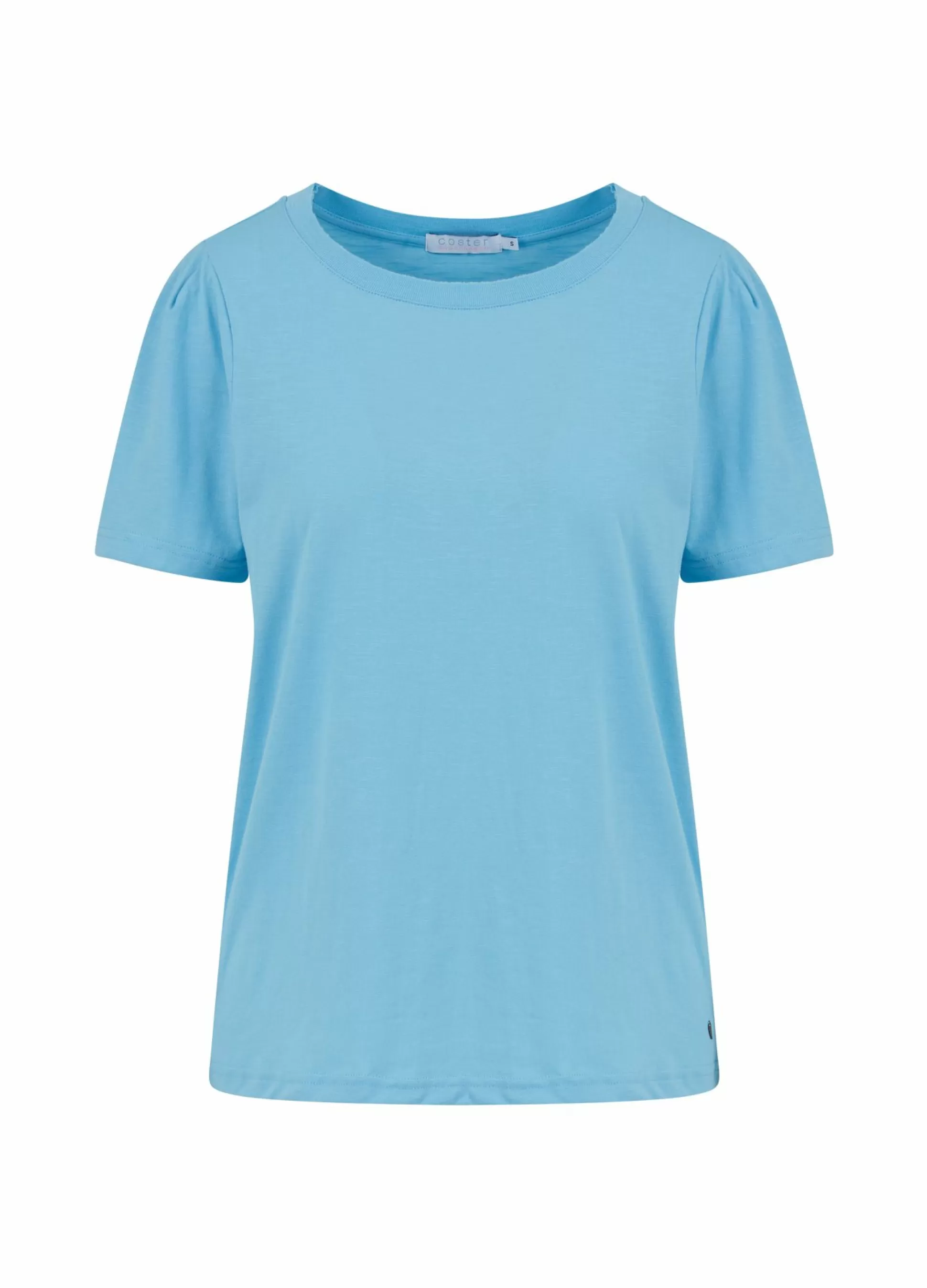 Coster Copenhagen T-Shirt With Pleats Coastal Blue Best Sale