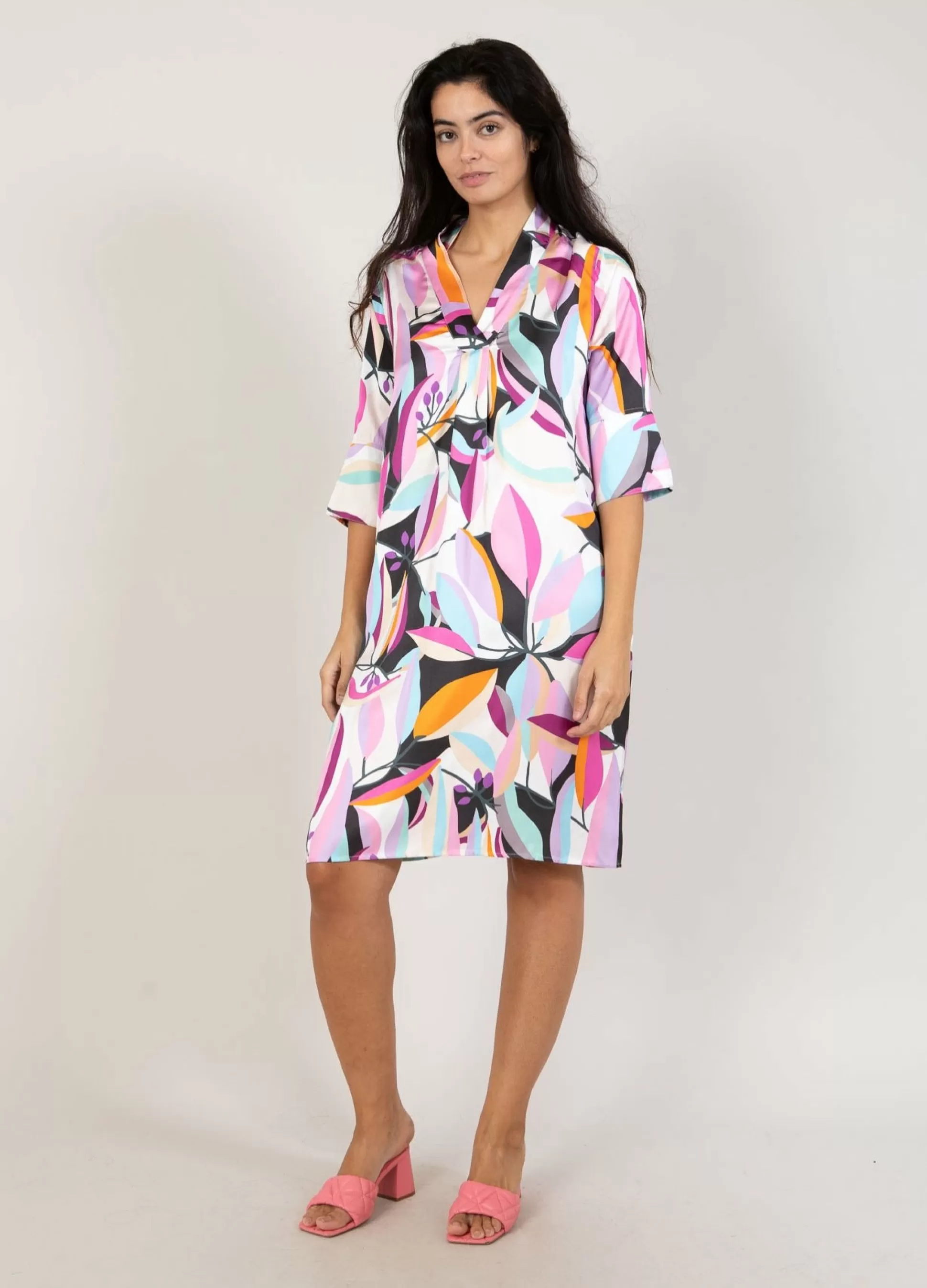 Coster Copenhagen Tunika Dress In Multi Leaf Print Sale
