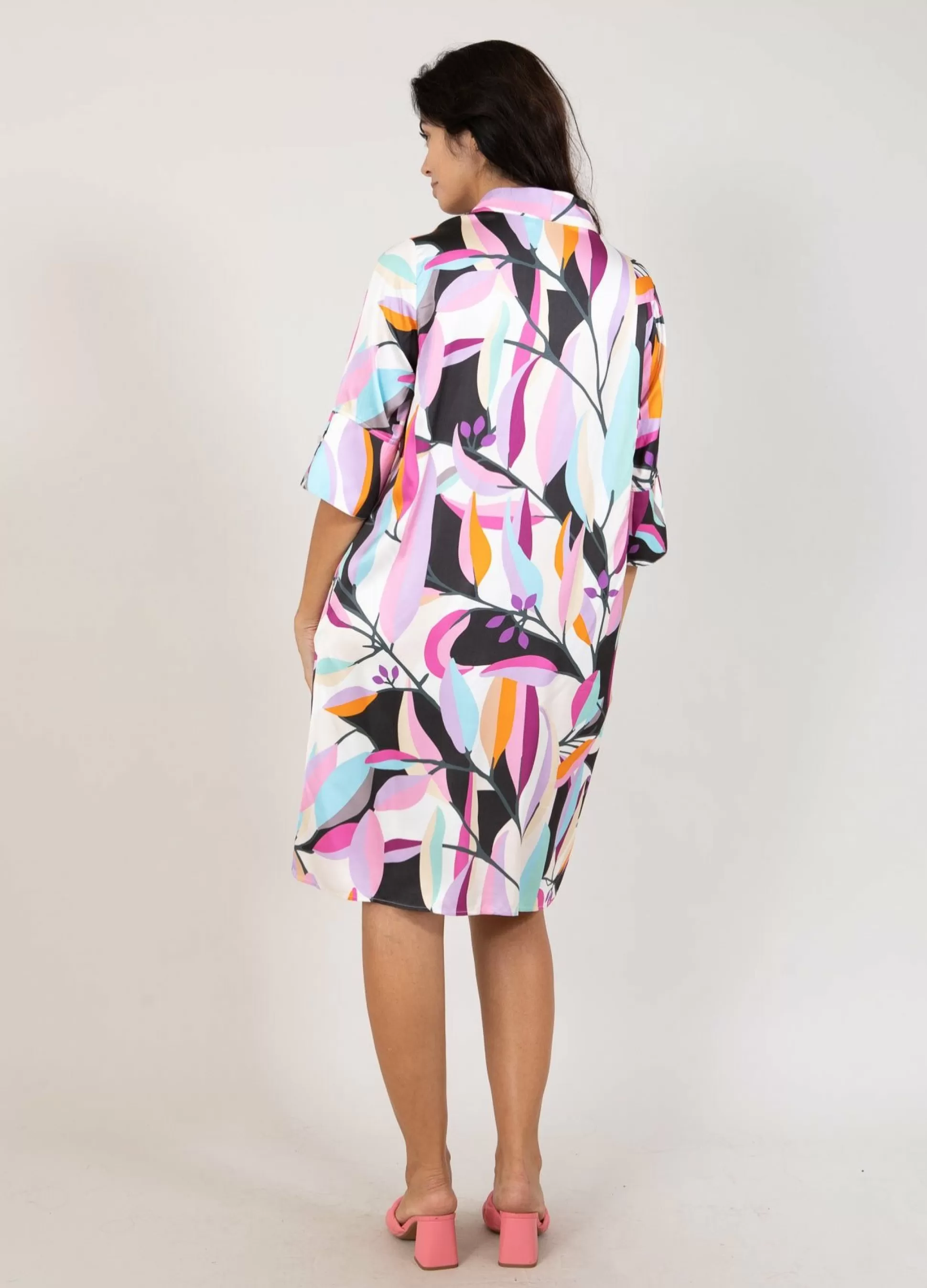 Coster Copenhagen Tunika Dress In Multi Leaf Print Sale