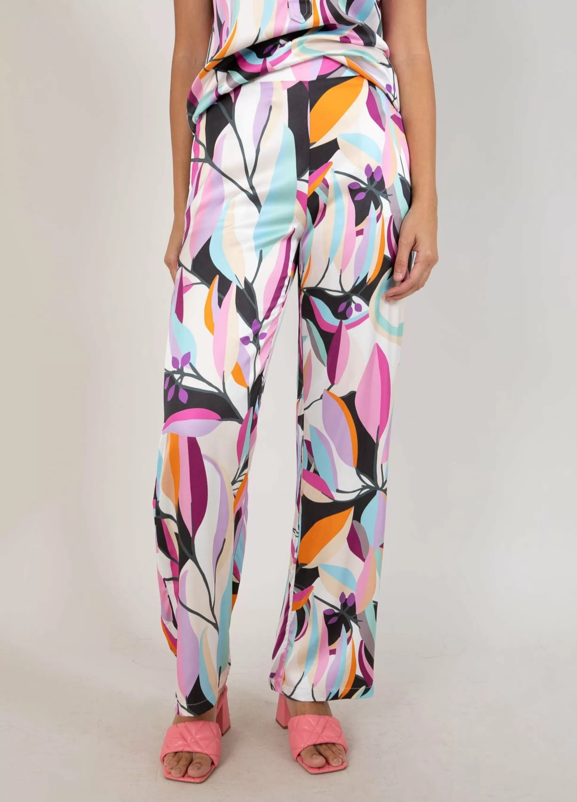 Coster Copenhagen Wide Pants In Multi Leaf Print Store